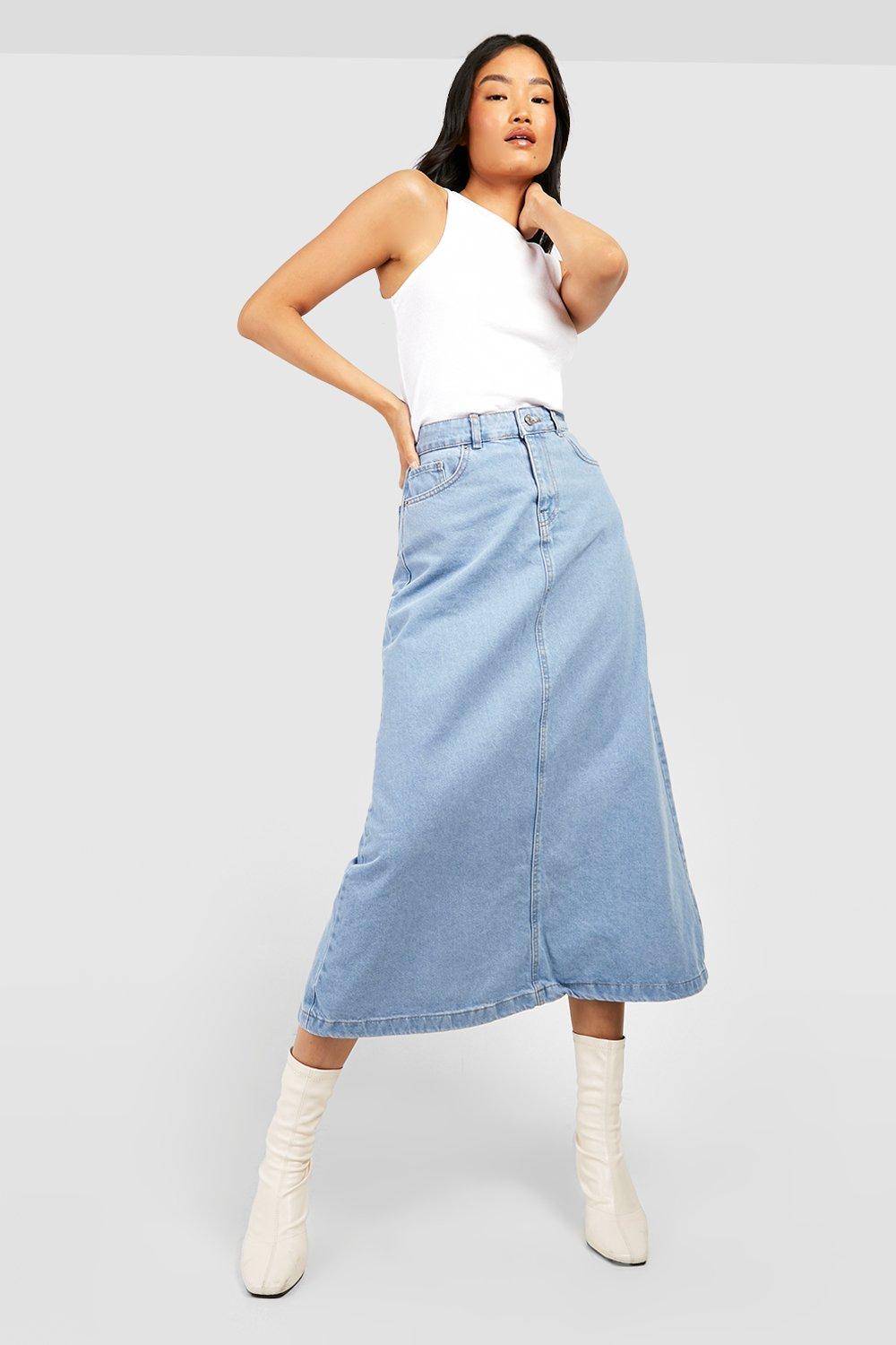 A line outlet denim skirt maxi